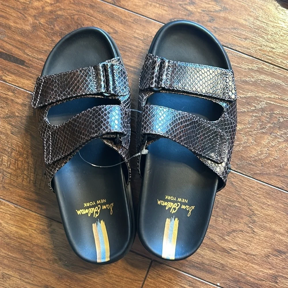 Sam Edelman Sandals Women’s Eliana Chunky Leather Brown Sandel NEW - Picture 9 of 10